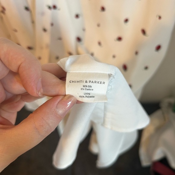 Chinti & Parker White Field Ana Strawberry Dress - Picture 5 of 6